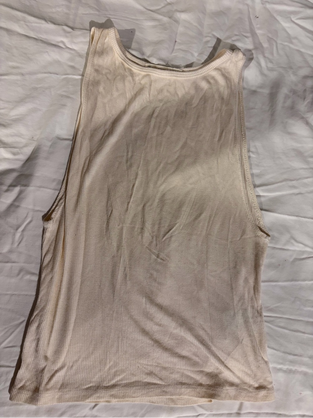 Truly Madly Deeply Cream Ribbed Tank Top